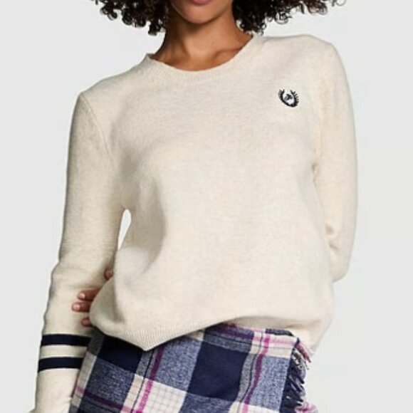 PINK Victoria's Secret Collegiate Knit Crewneck Sweater - Picture 3 of 5